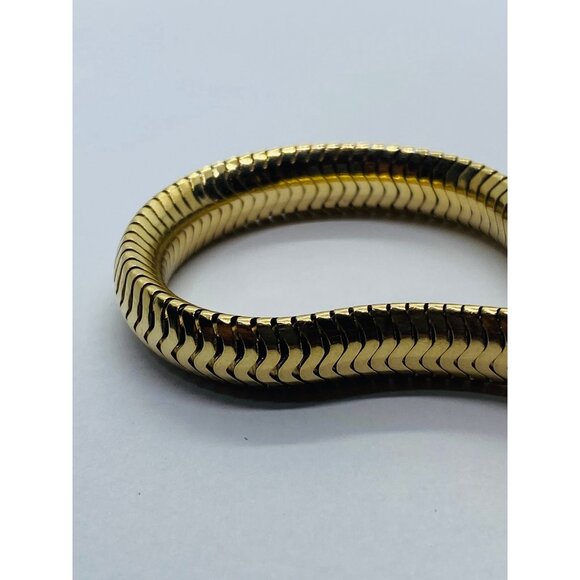 VINTAGE TIFFANY & CO 14k GOLD BRACELET SNAKE FLEX 9.5MM WIDE 6 5/8” Long - Picture 3 of 13